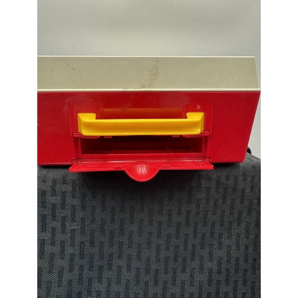 Vintage Fisher Price Music Box Record Player With 5 Double Sided Records. Works!